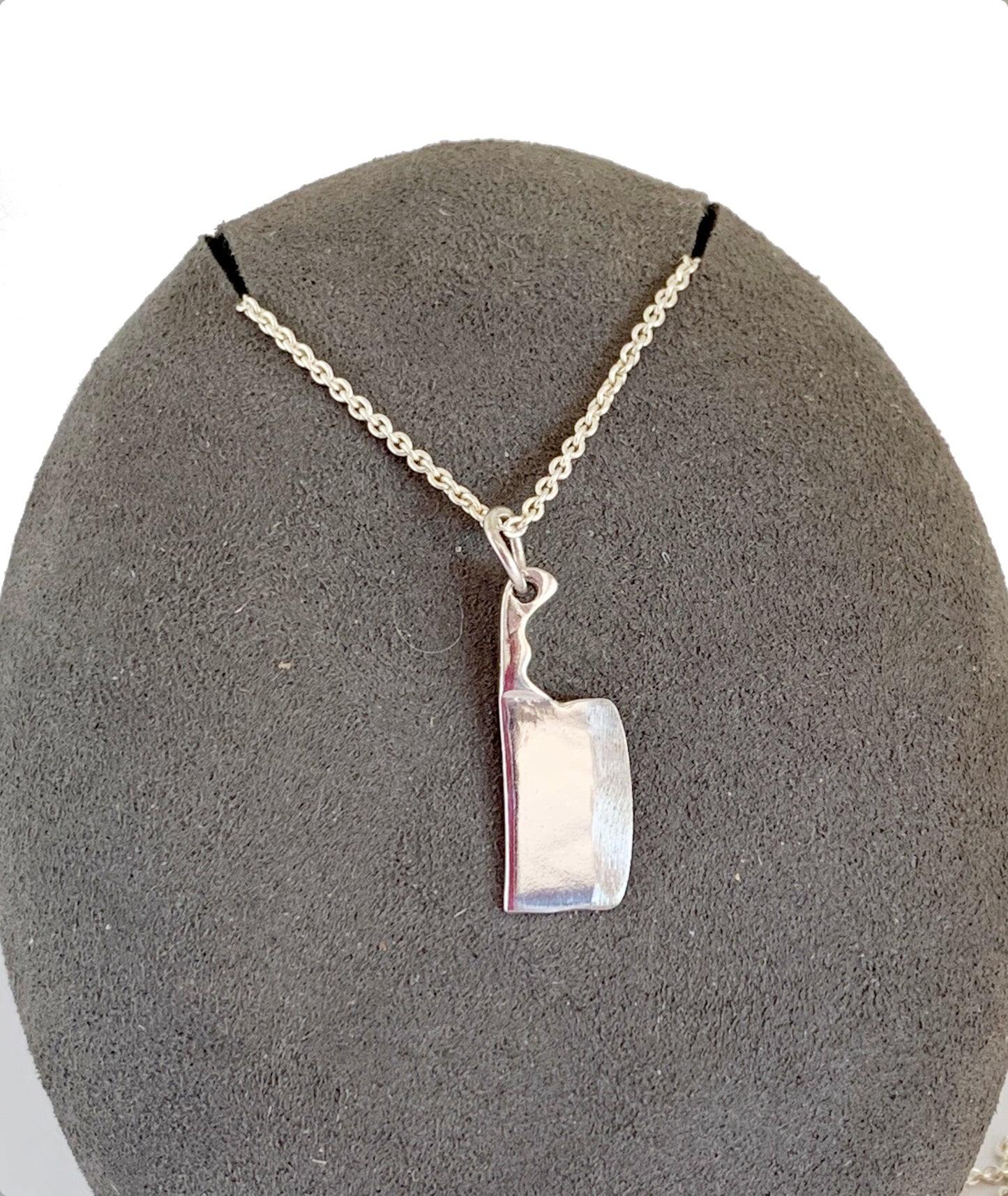 Chef's Cleaver Pendant Necklace in Sterling Silver