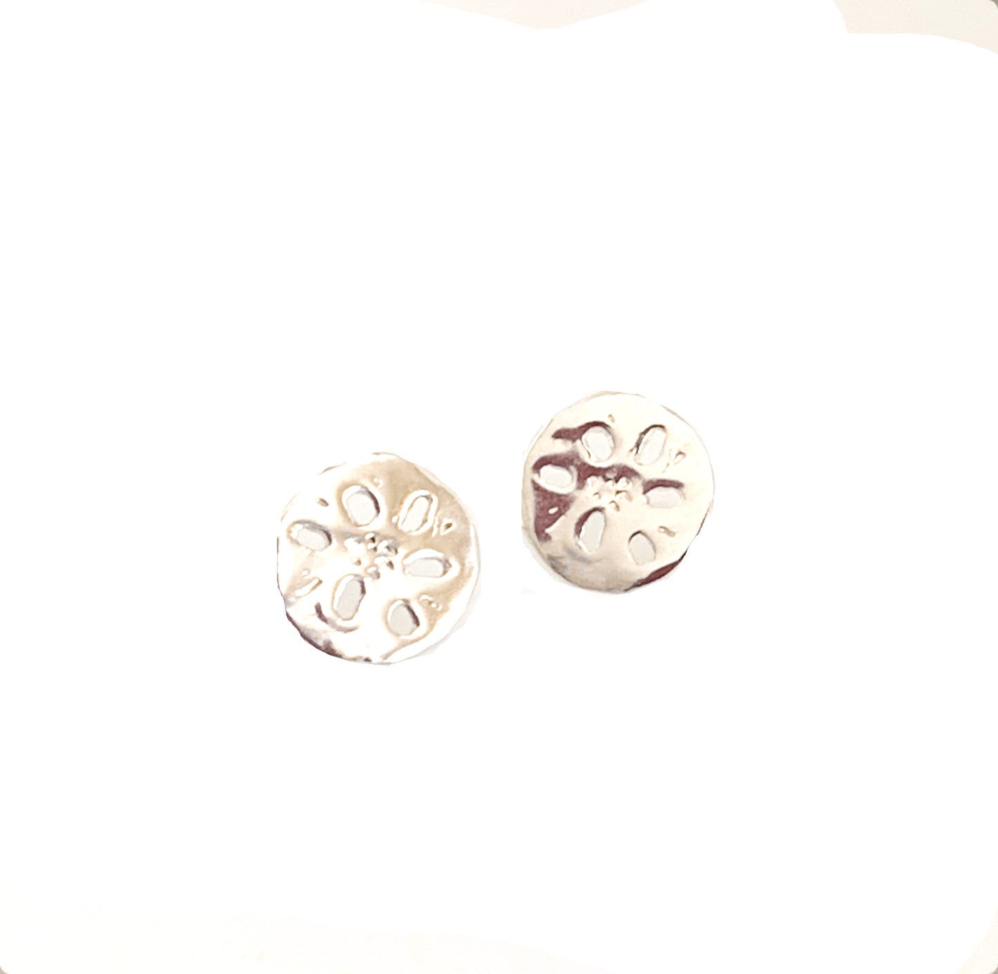 Lotus Root Stud Earrings in Sterling Silver