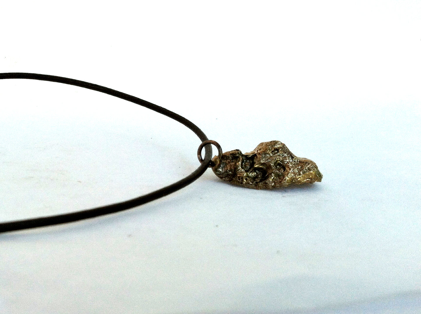 Bronze Oyster Shell Necklace on Leather Cord