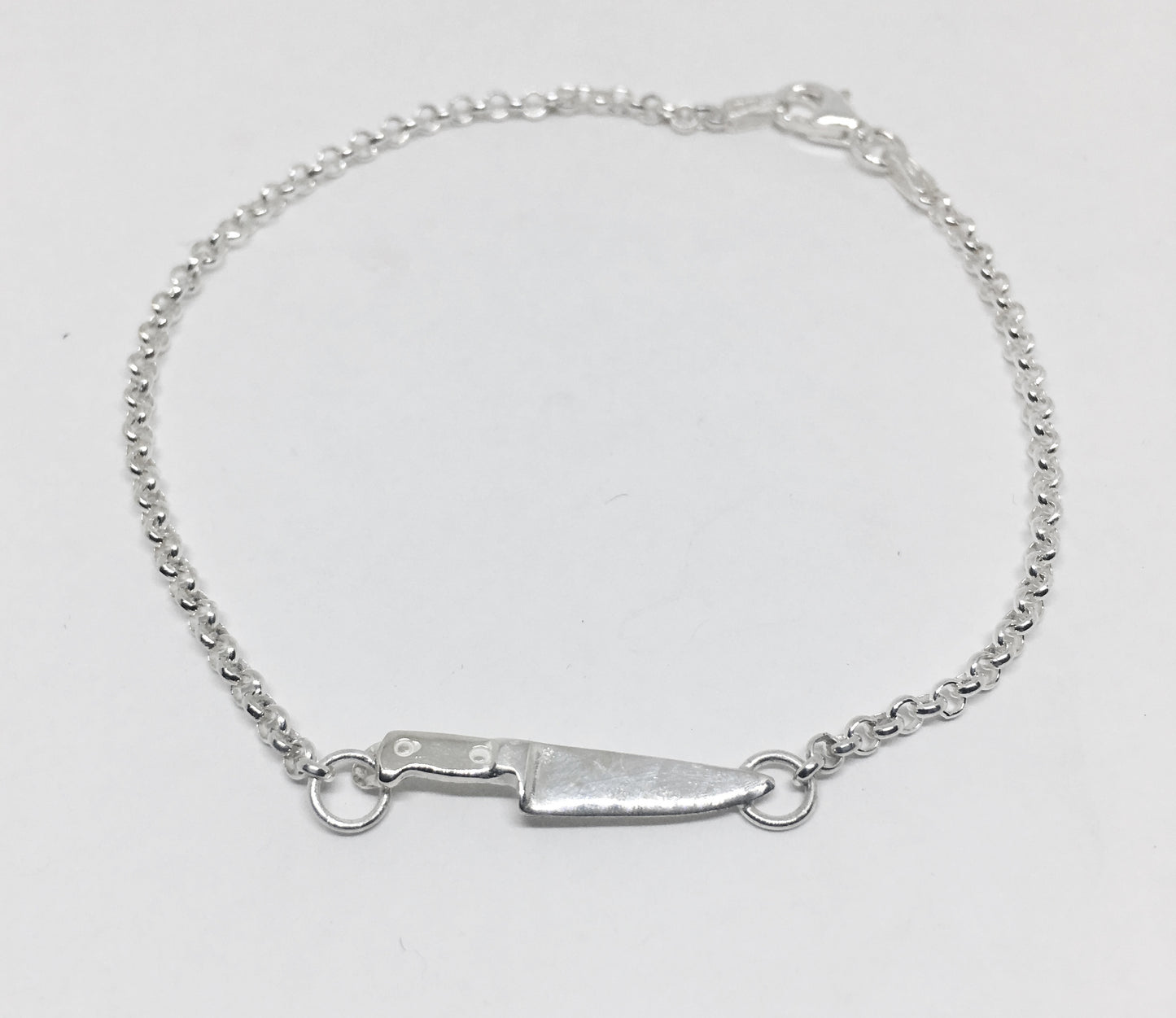 Sterling Silver Chef Knife Chain Bracelet
