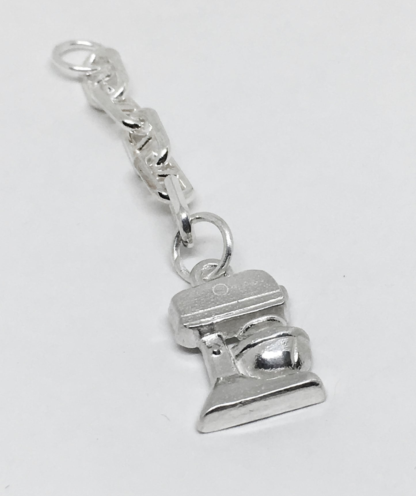 Baker's Standing Mixer Key Ring Charm in Sterling Silver