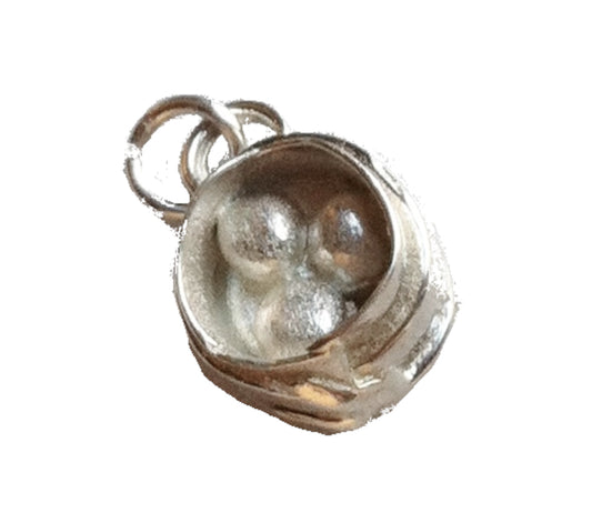 Dim Sum steamer basket charm or pendant in sterling silver