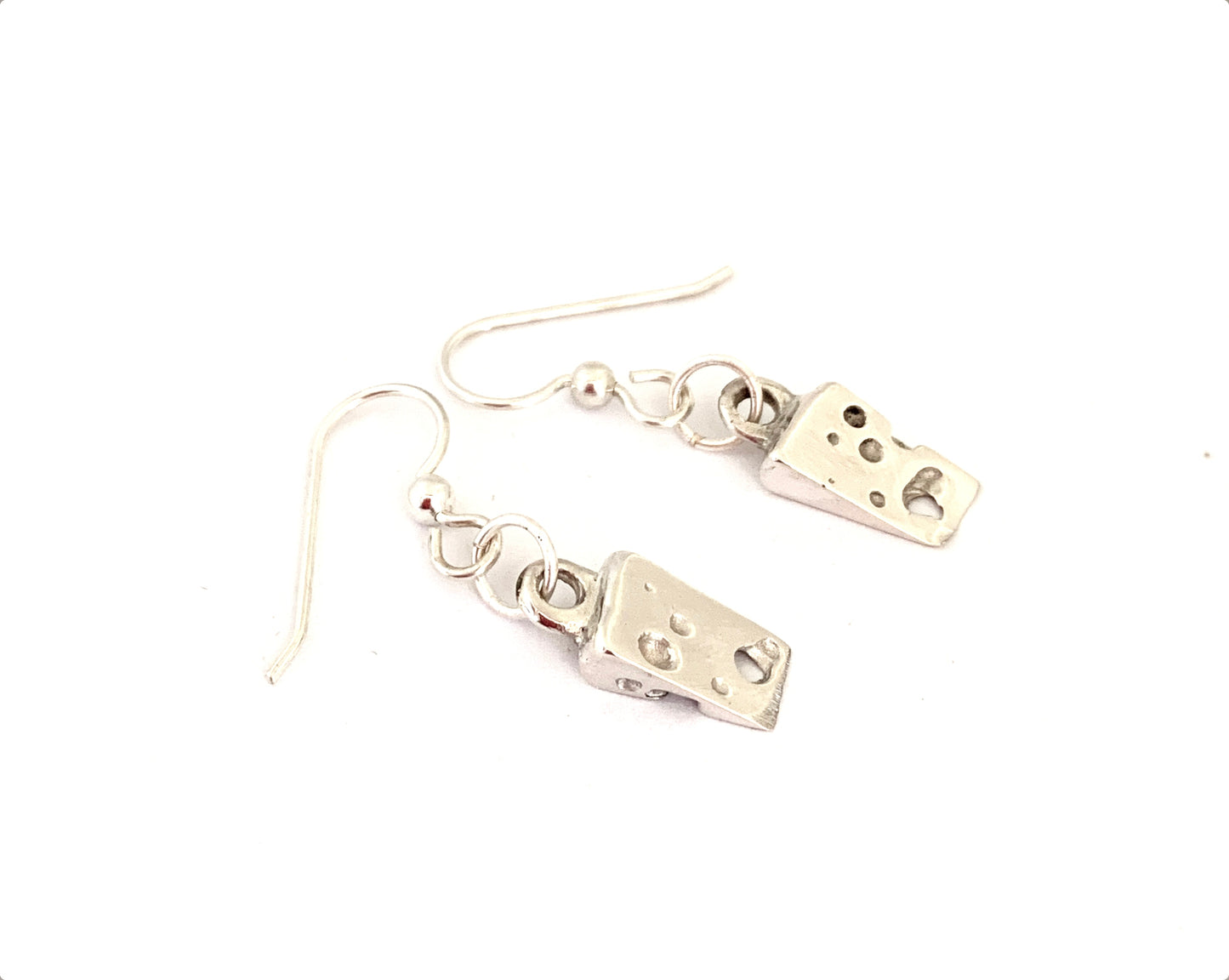 sterling silver cheese earrings drops style