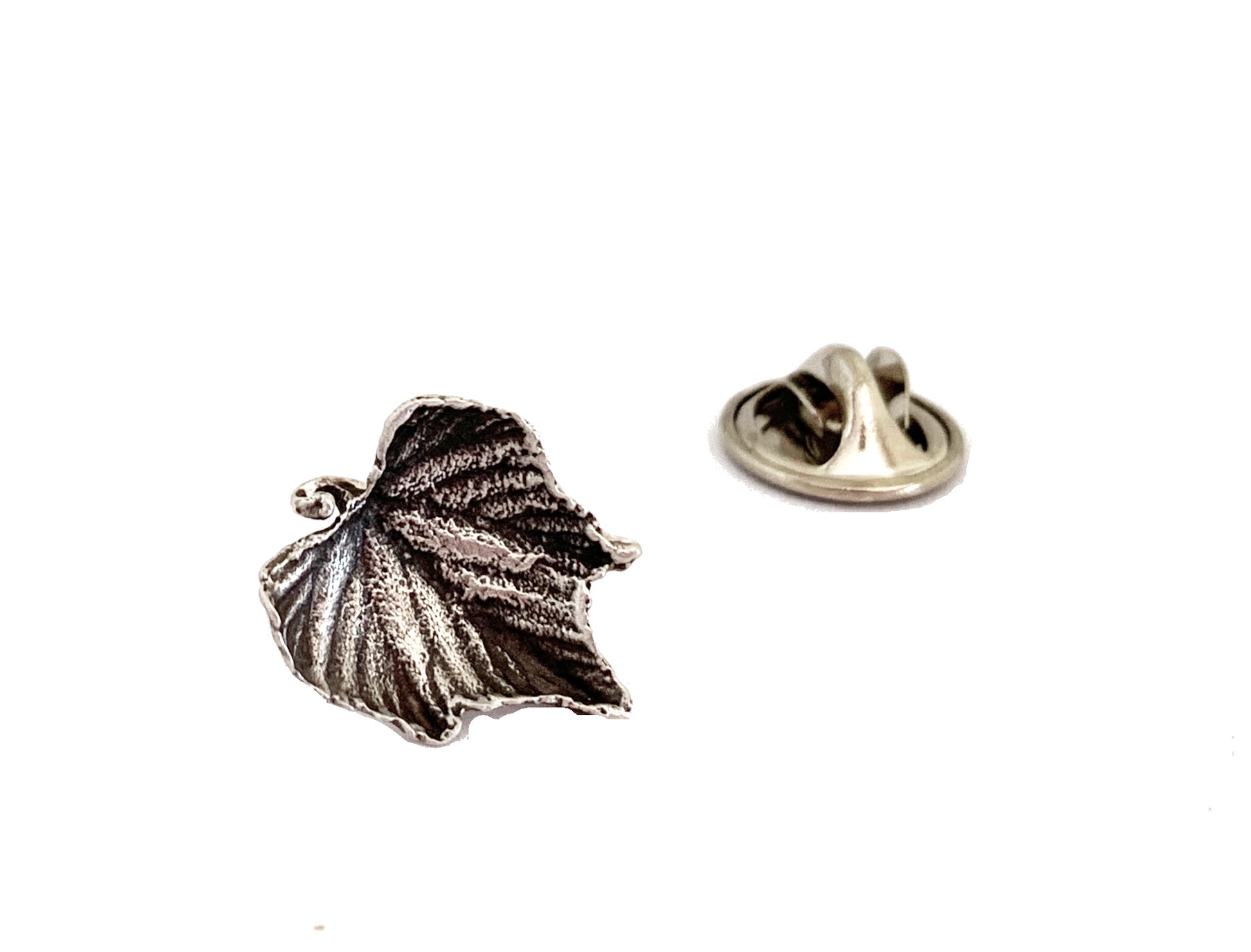 sterling silver grape leaf pin with clutch back
