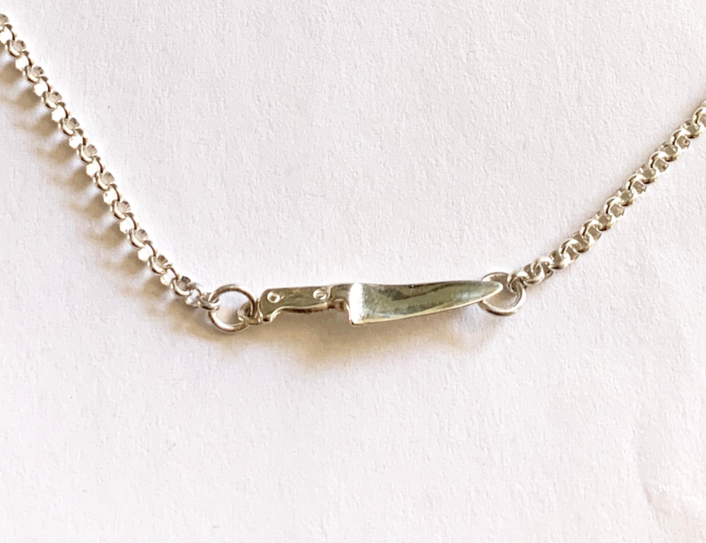 Chef Knife Chain Necklace in Sterling Silver