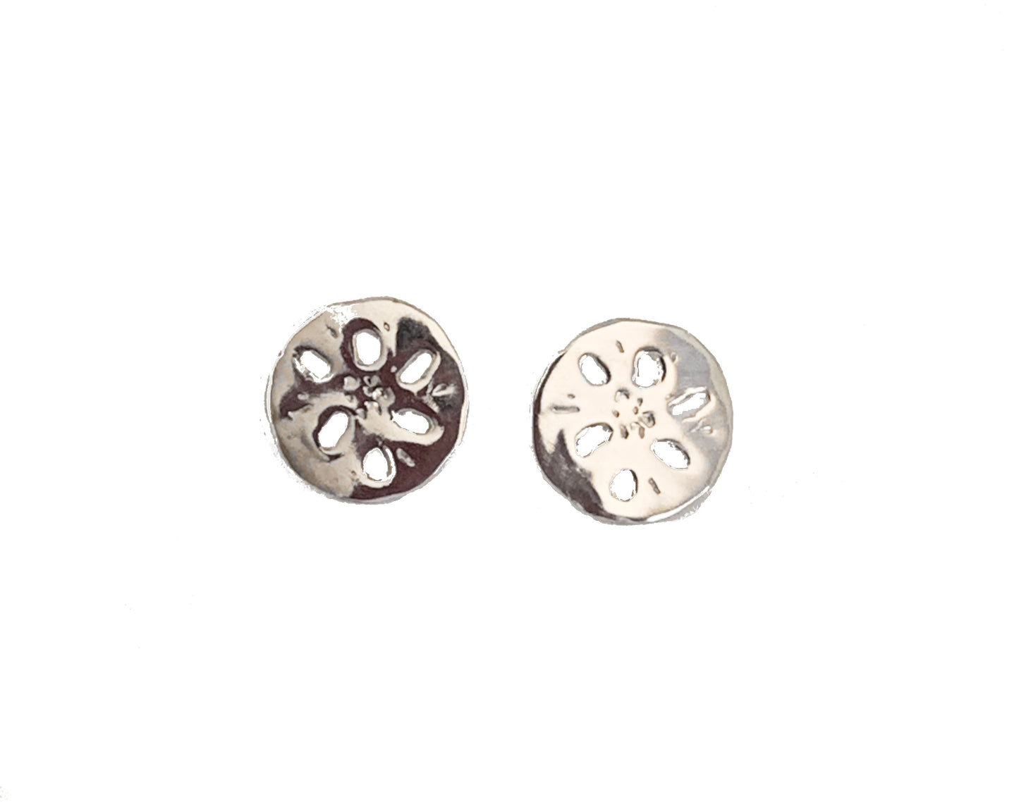 Lotus Root Stud Earrings in Sterling Silver