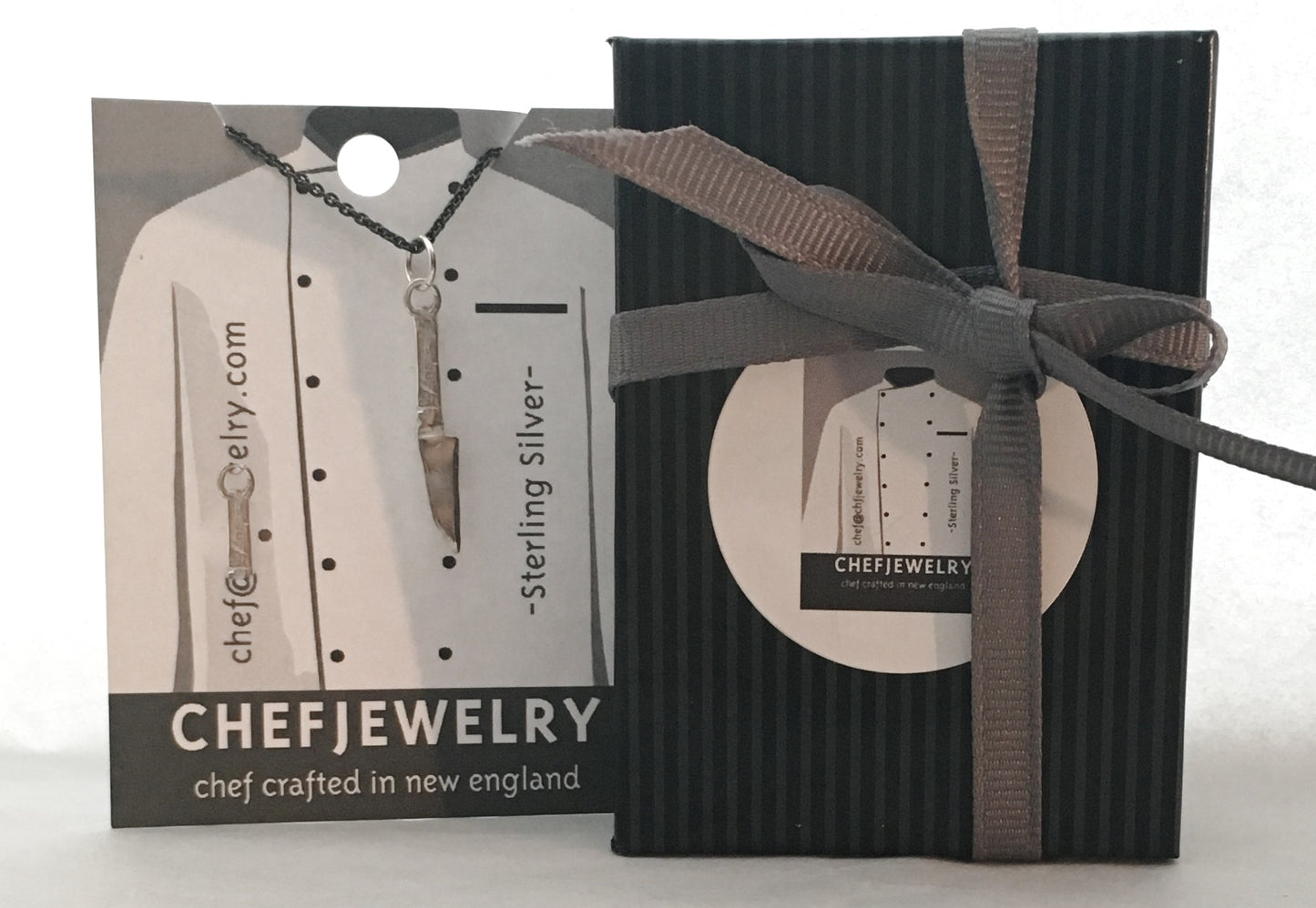 your earrings will arrive in a custom chefjewelry gift box all tied up with ribbon