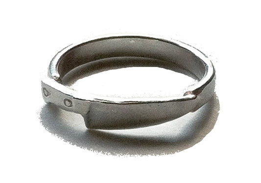 chef knife ring in sterling silver