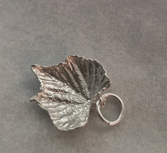 Grape Leaf Charm in Sterling Silver