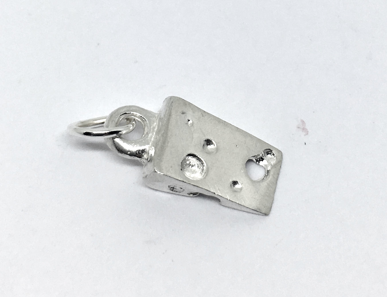 solid sterling silver cheese pendant