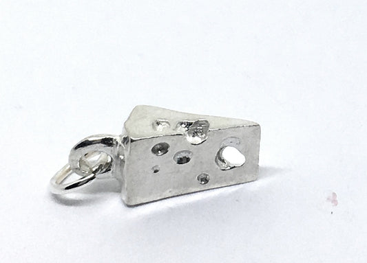 sterling silver three dimensional cheese charm