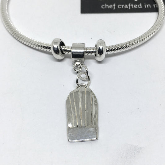 silver chef toque snake chain charm bracelet