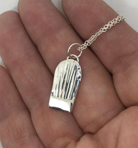 French Chef Hat Pendant Necklace in Sterling Silver