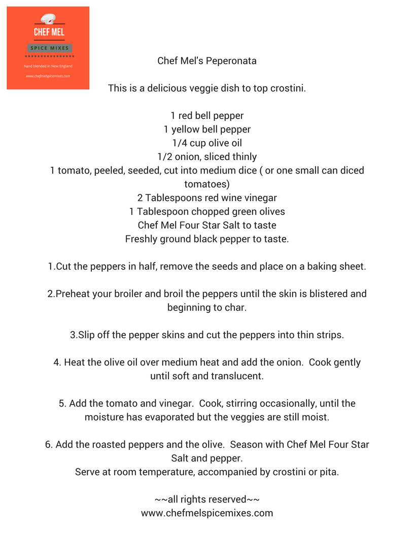 Chef Melicia's Peperonata Recipe using Chef Mel Four Star Salt
