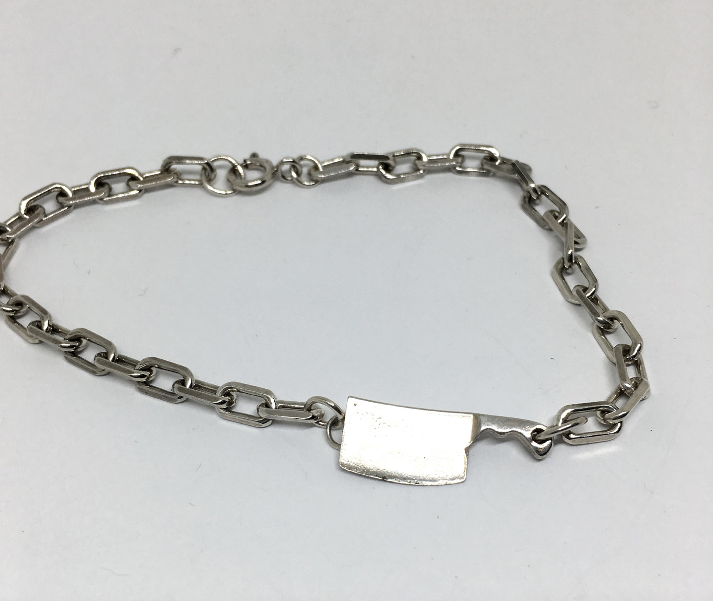 Sterling Chef's Cleaver Chain Bracelet