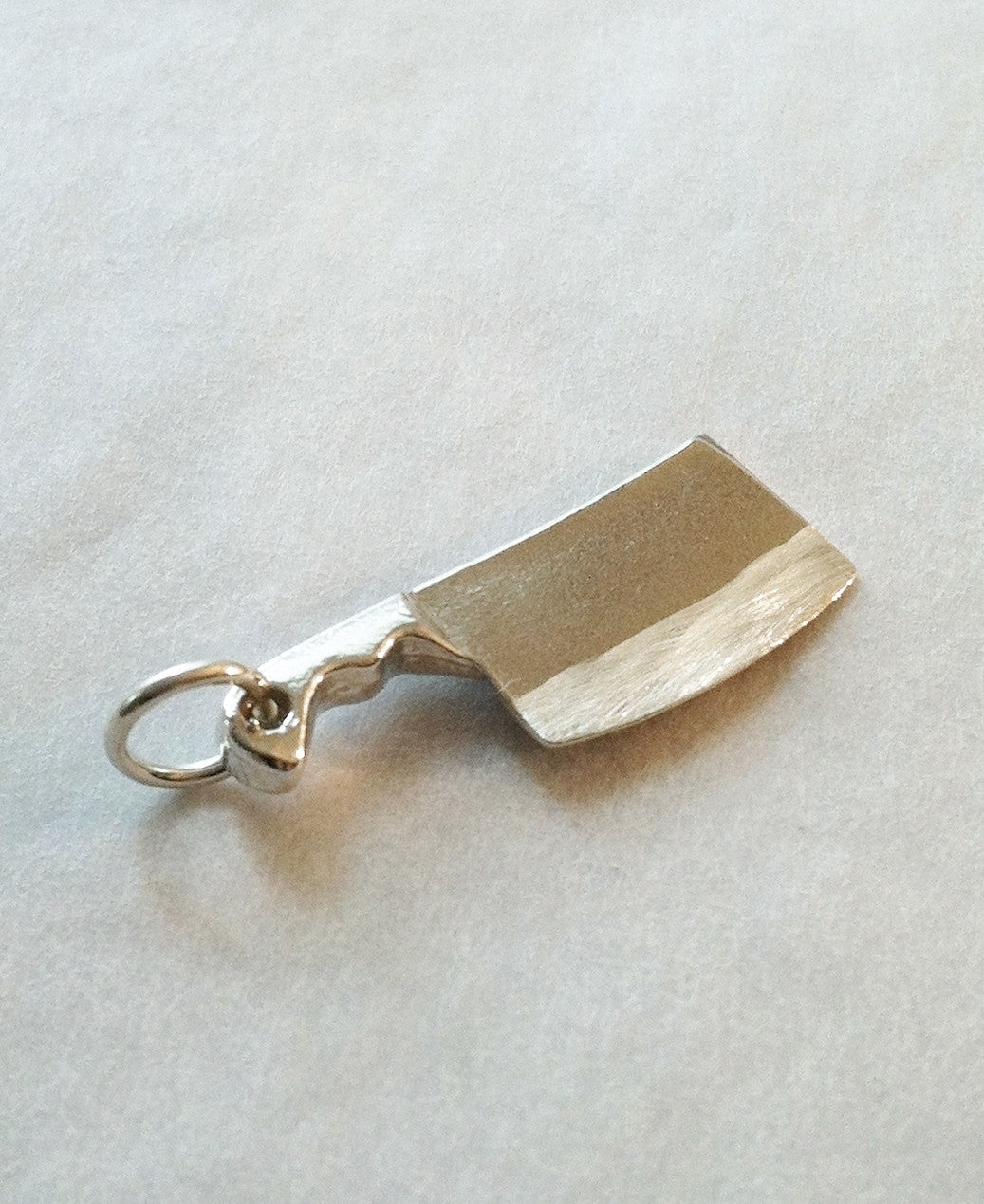 Chef Cleaver Knife Charm in Sterling Silver