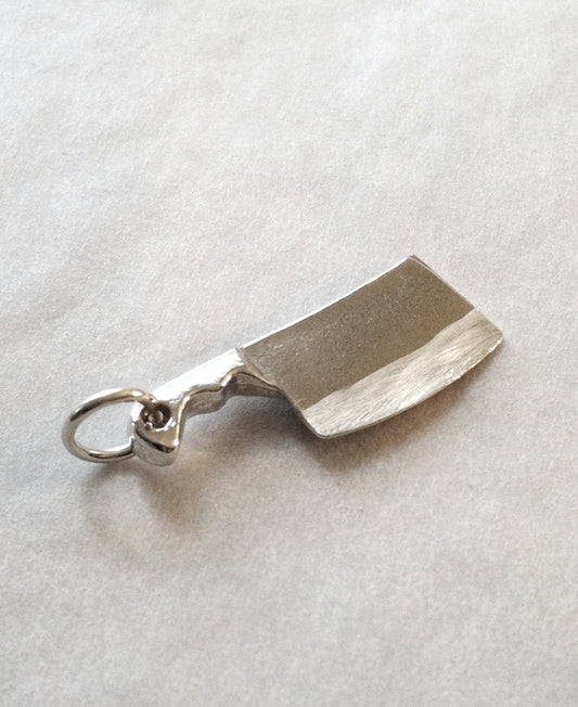 sterling silver cleaver knife charm