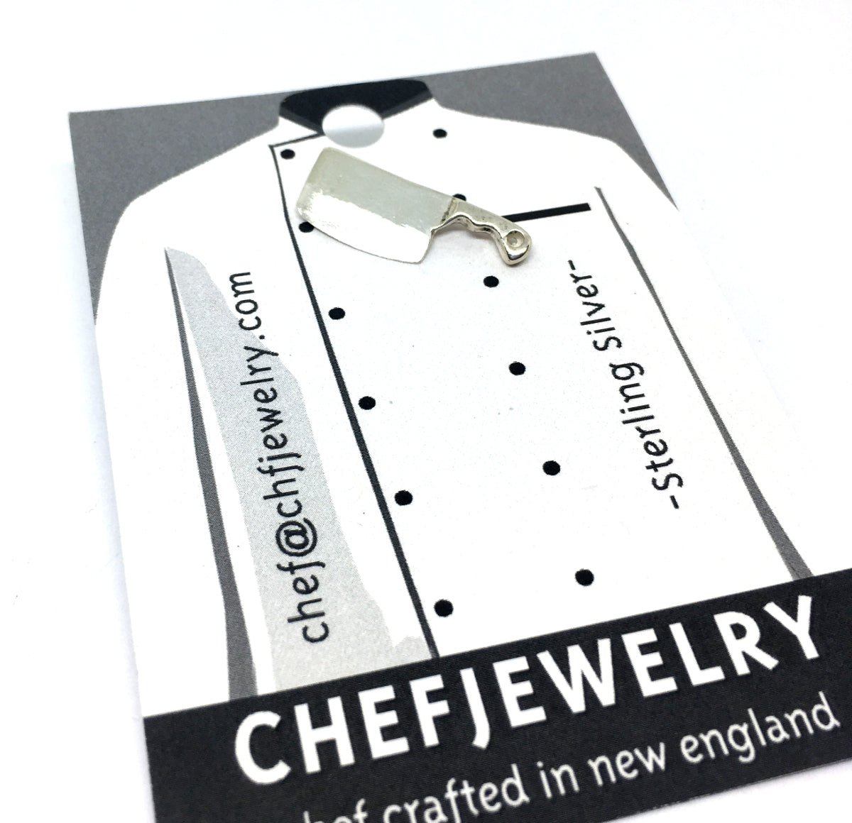 Chef Cleaver Knife Pin/Tie Tac in Sterling Silver
