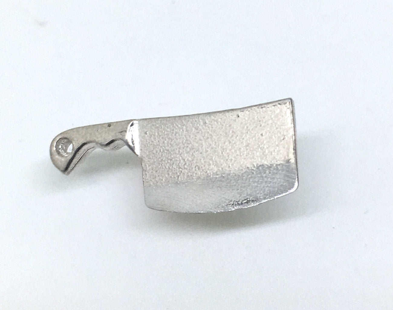 chef cleaver pin in sterling silver