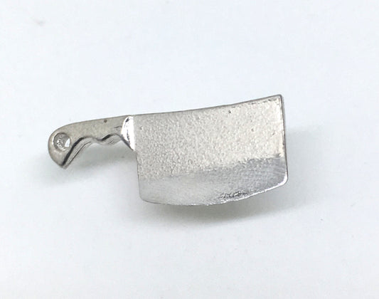 Chef Cleaver Knife Stud Earring in Sterling Silver