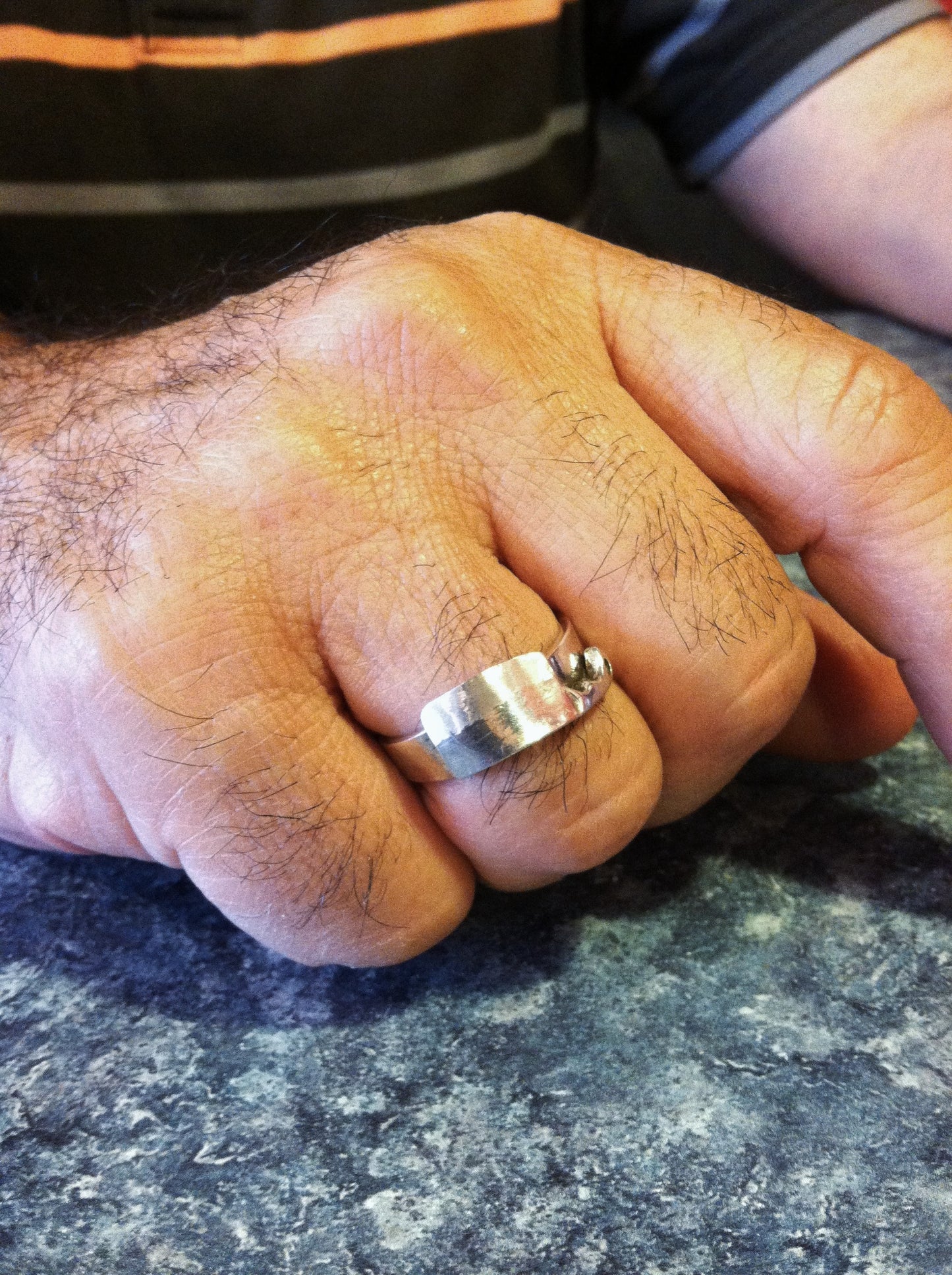 Chef's Cleaver Knife Ring in Sterling Silver