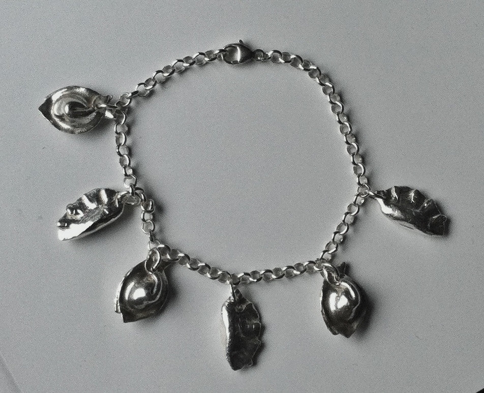 Chinese Dumpling Charm Bracelet in Sterling Silver