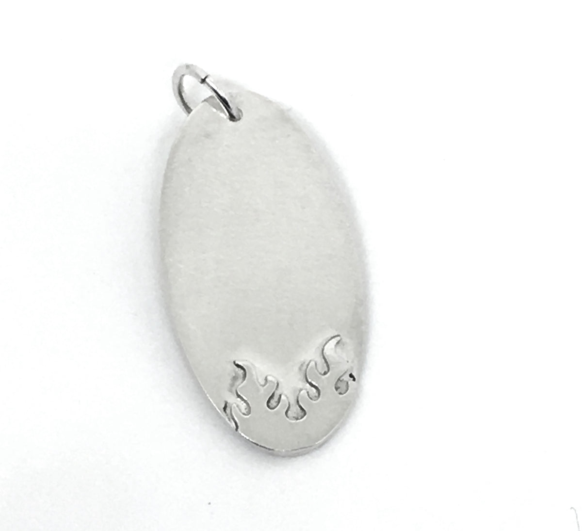 Personalized Flame Pendant in Sterling Silver