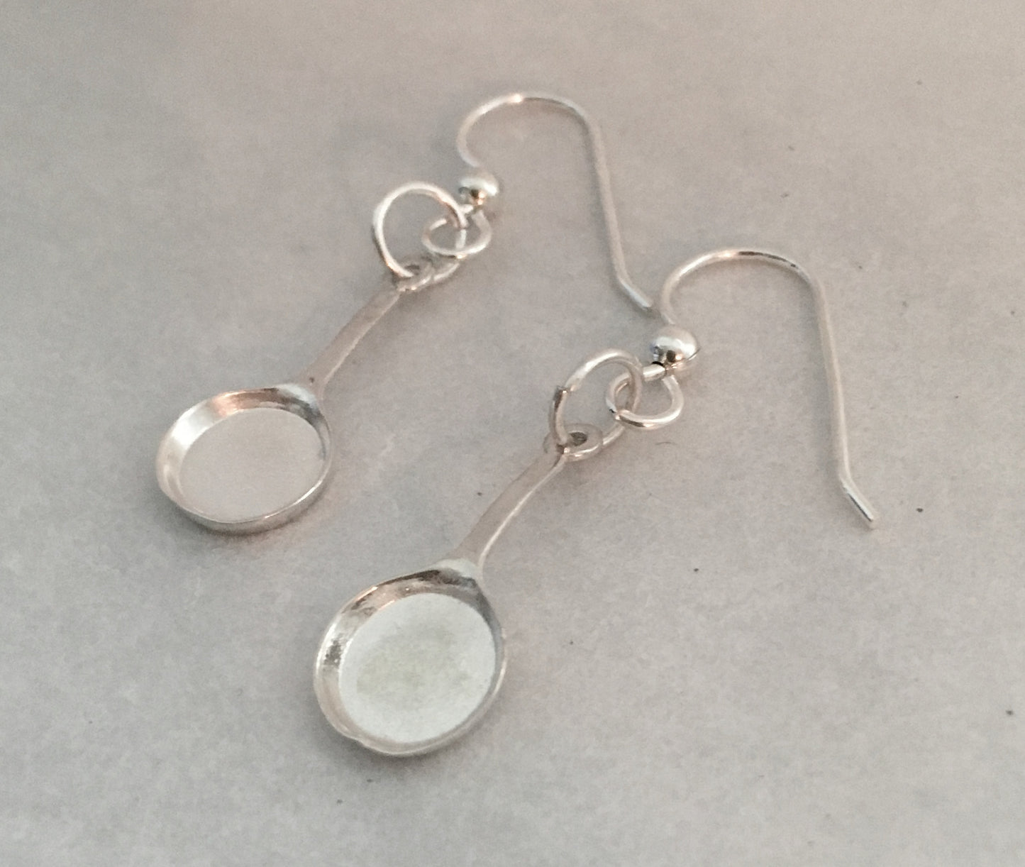 sterling silver frying pan earrings with french hooks