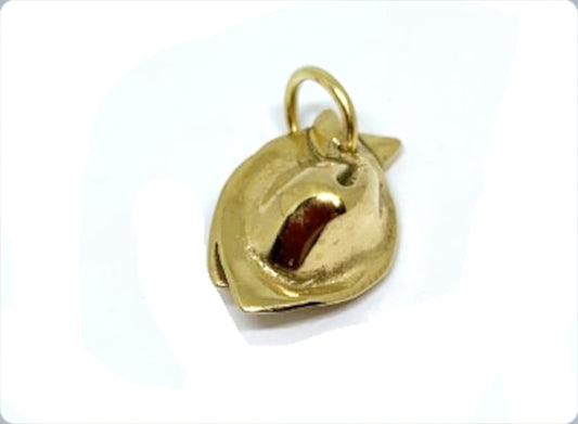 yellow gold plated won ton charm or pendant
