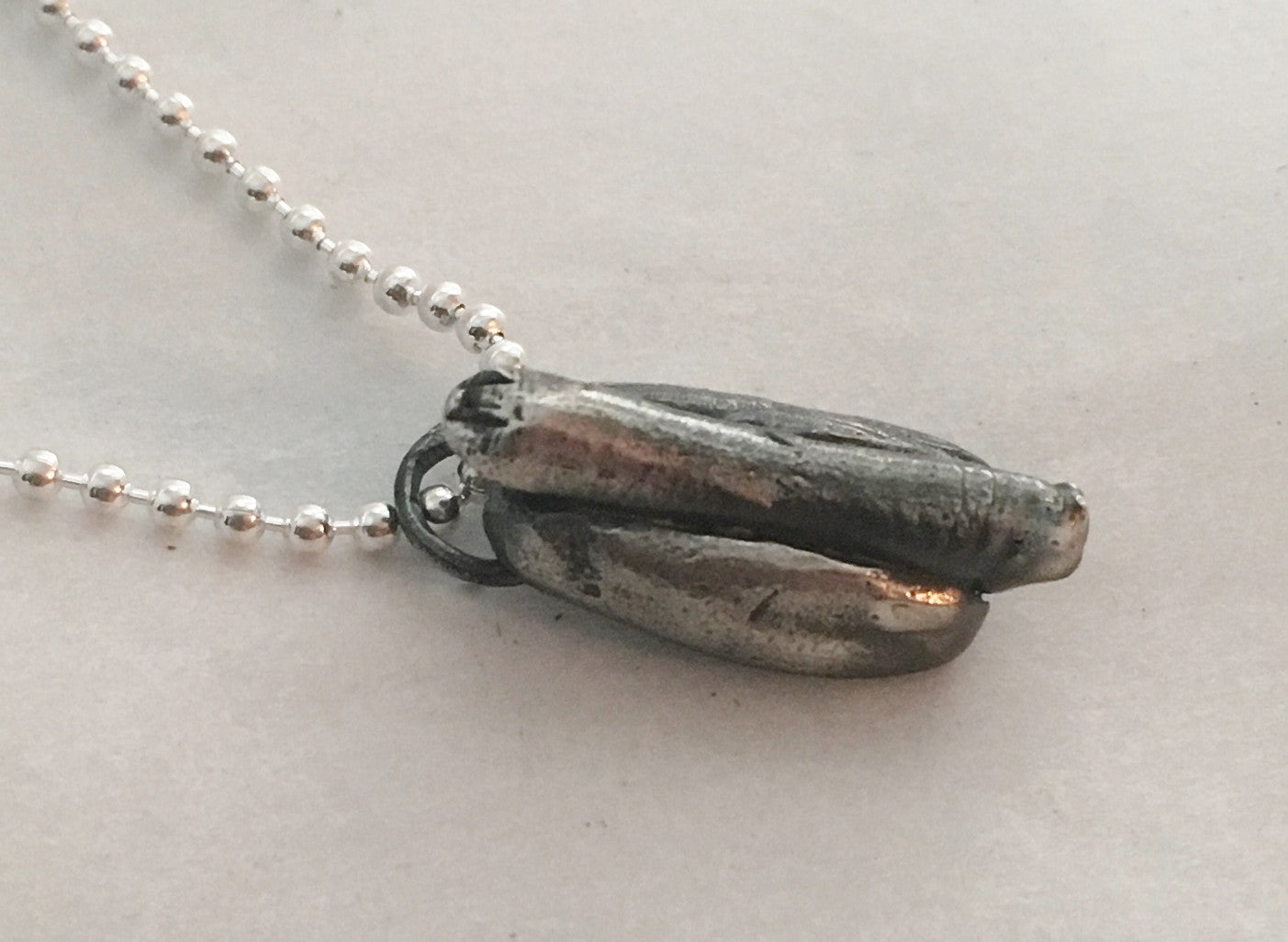 Sterling Silver Hot Dog Charm Necklace