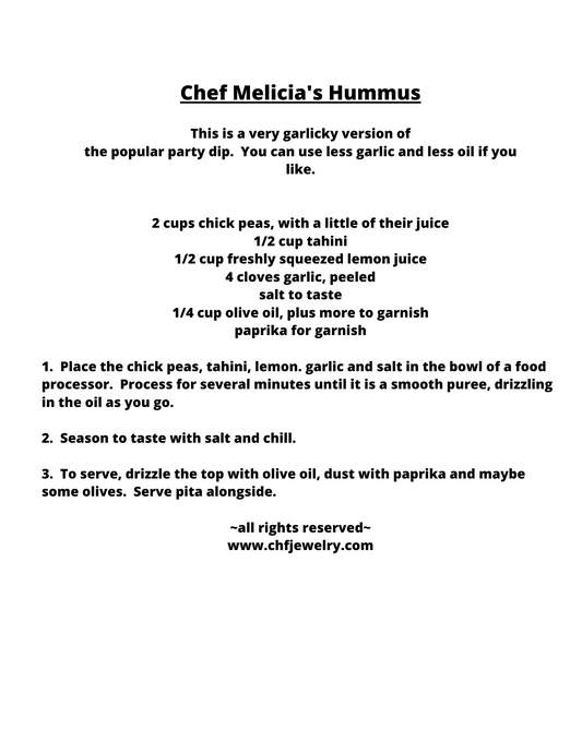 Chef Melicia's Hummus Recipe