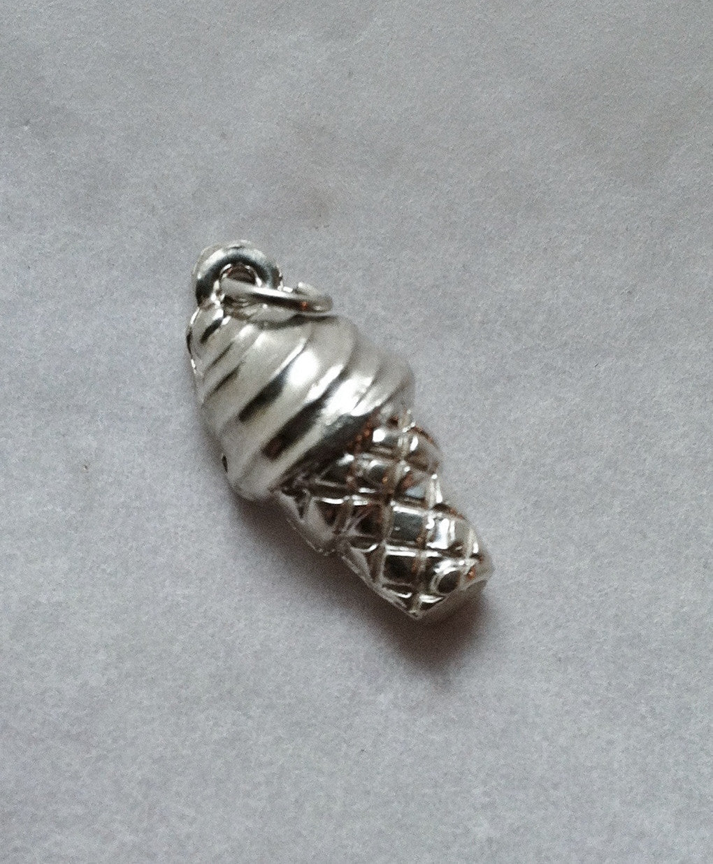 Ice Cream Cone Charm in Sterling Silver
