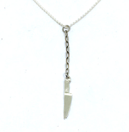 Sterling Silver Chef Knife Y Necklace