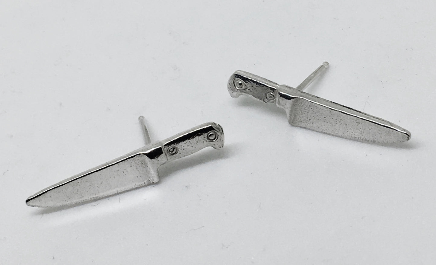 Chef Knife Stud Earrings in Sterling Silver