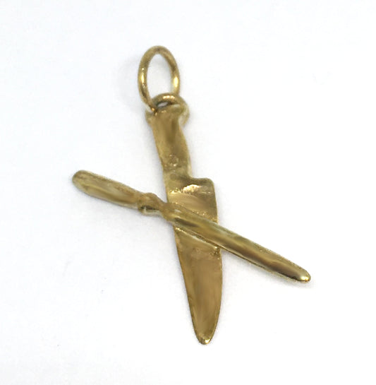 14K Gold Knife and Steel Chef Charm
