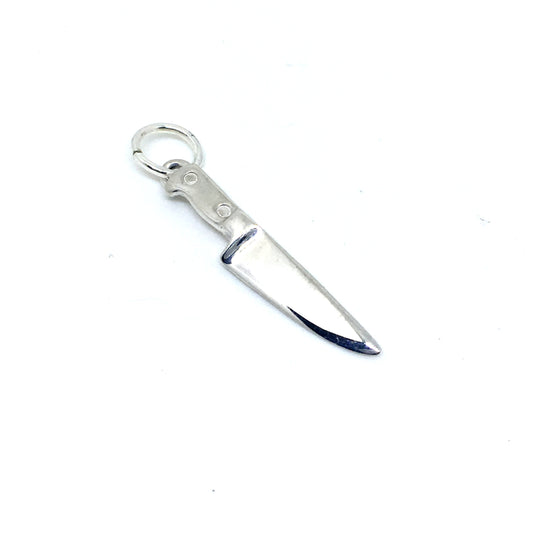 Chef Knife Charm in Sterling Silver