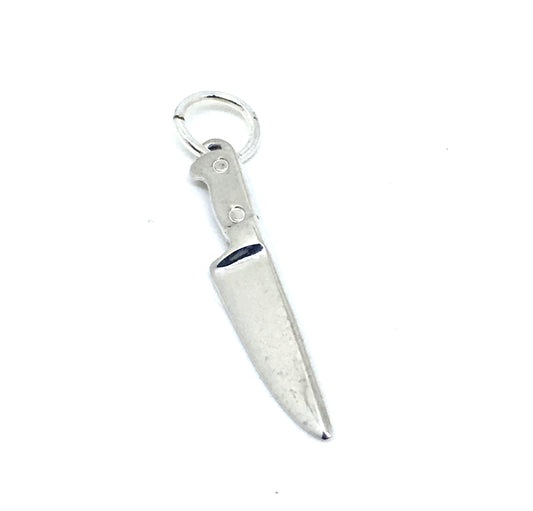 Chef Knife Charm in Sterling Silver