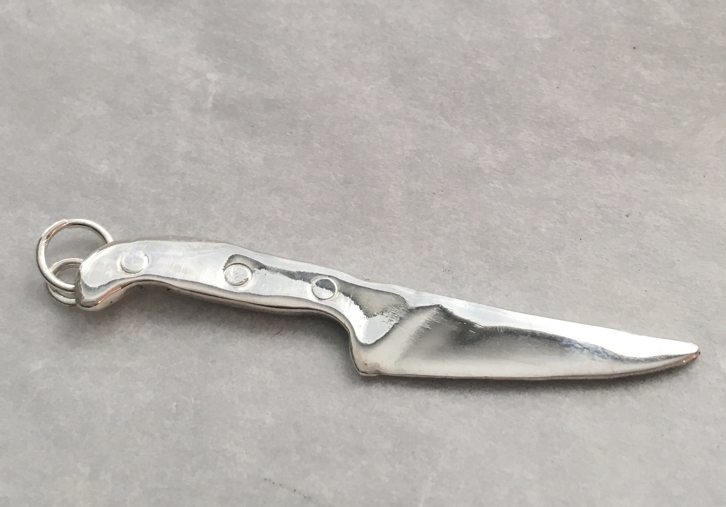 Sterling silver chef knife pendant