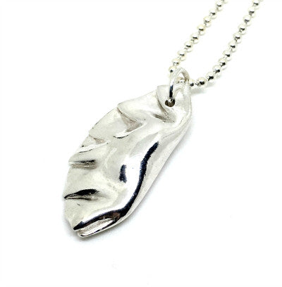 Large Chinese Potsticker Dumpling Charm in Sterling Silver