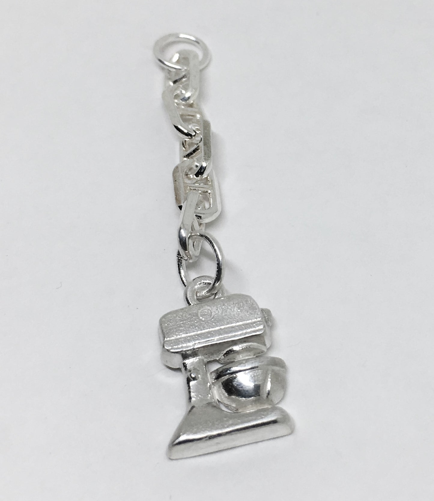 Baker's Standing Mixer Key Ring Charm in Sterling Silver