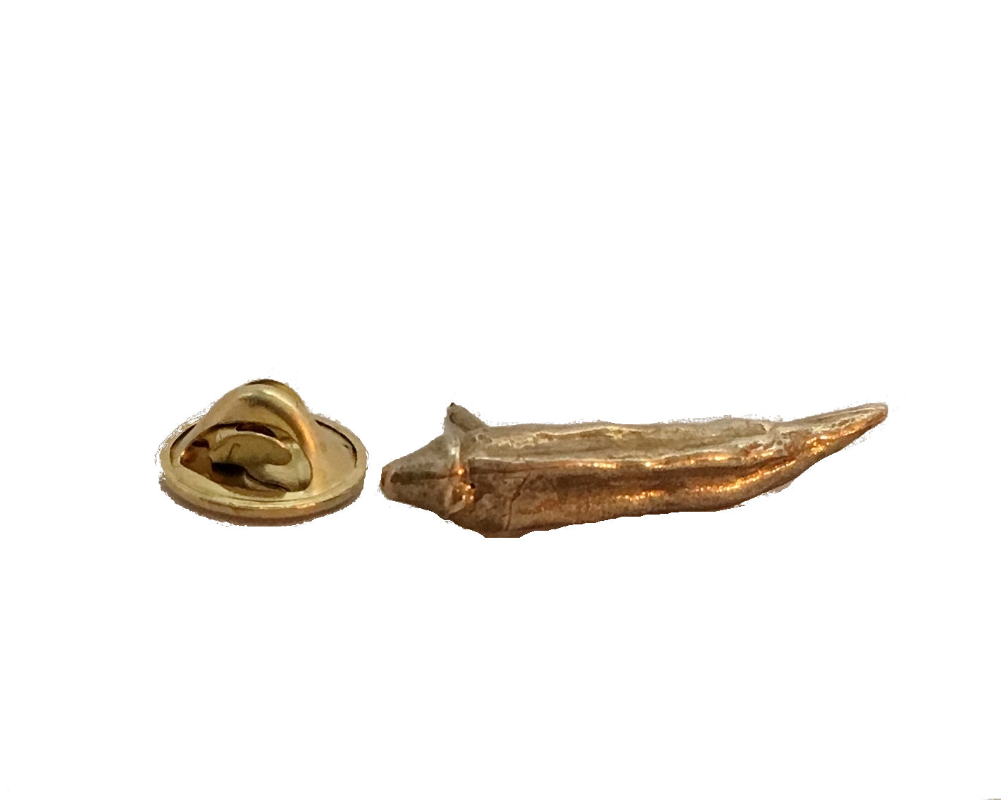 Bronze okra tie tac or lapel pin