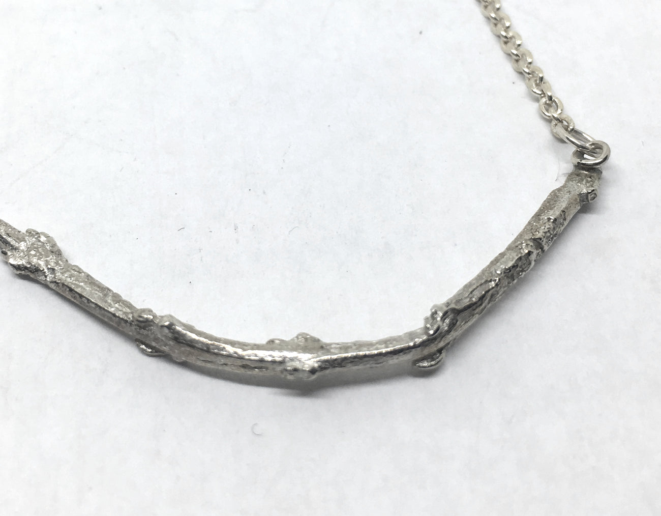 Olive Twig Necklace in Sterling Silver