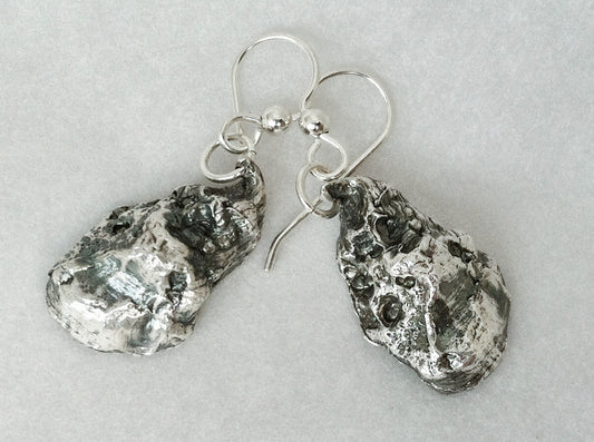 Sterling Silver Oyster Shell Earrings