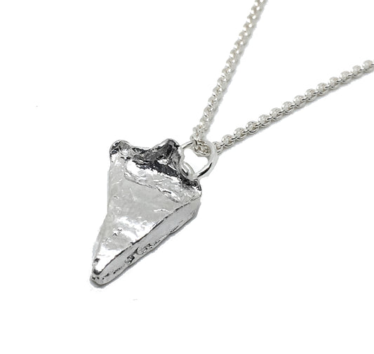 Slice of pie necklace in solid sterling silver