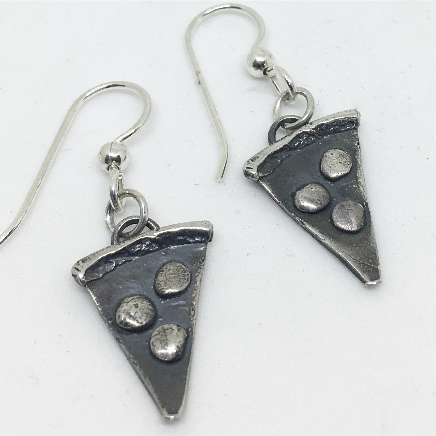 sterling silver pizza earrings