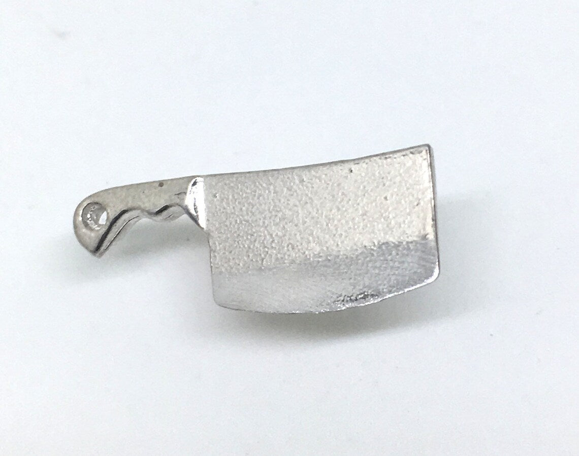 Single Cleaver Stud Earring in Sterling Silver