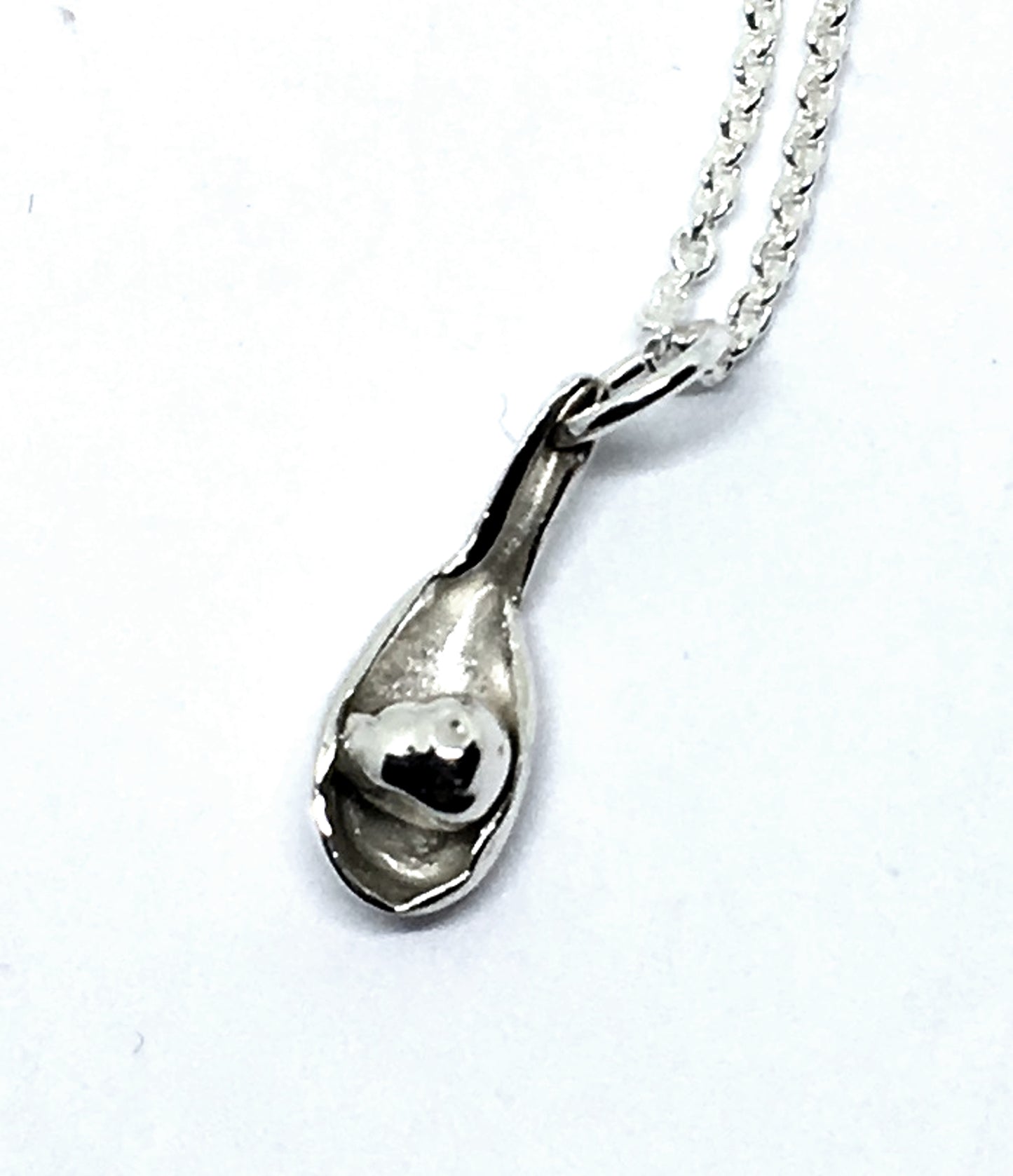Dim Sum Soup Dumpling Charm Necklace in Sterling Silver