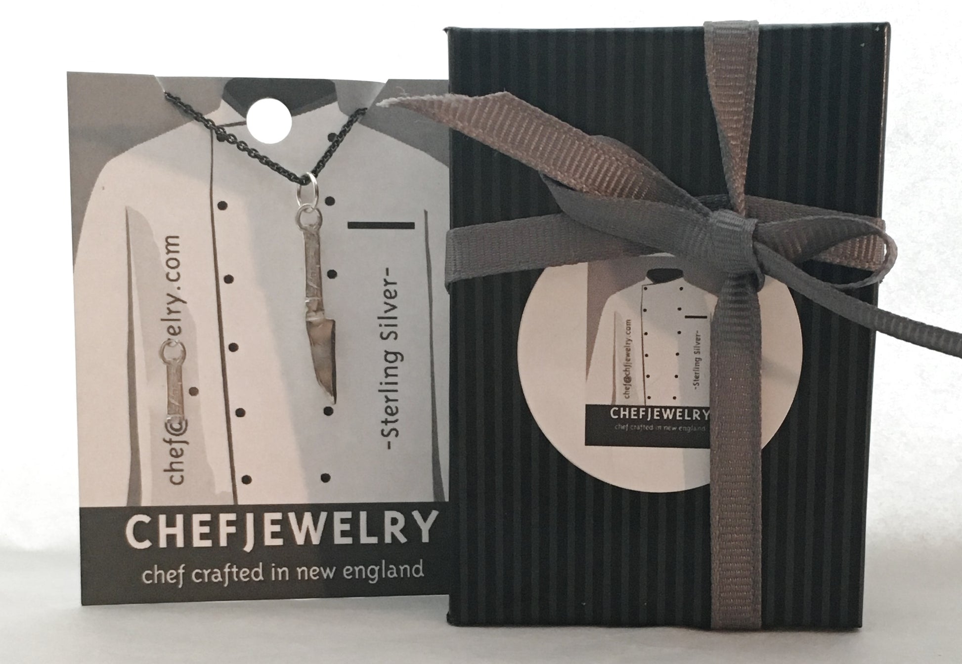 Your necklace will arrive in this custom ChefJewelry packaging