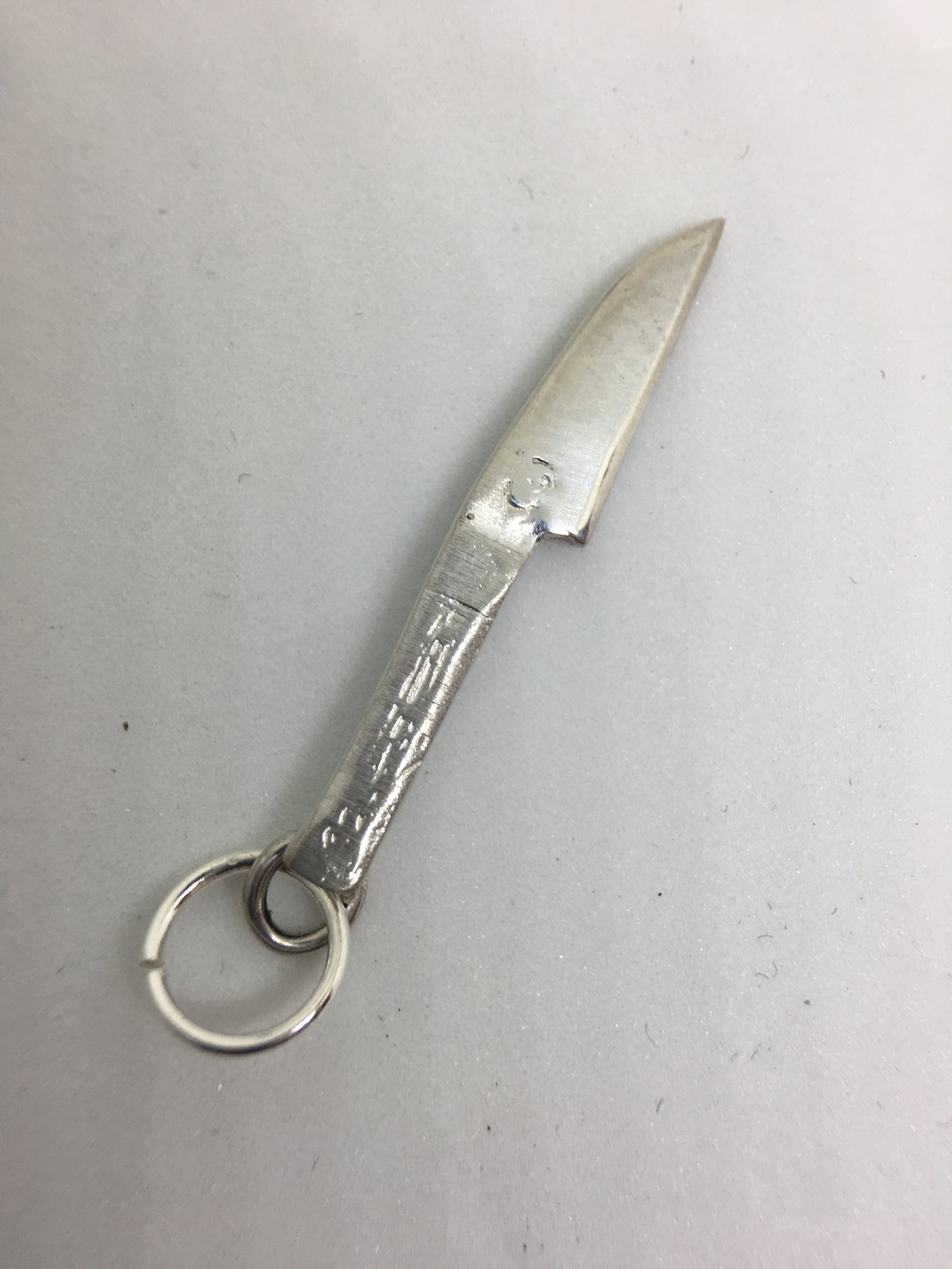 sterling sushi knife charm with jump ring