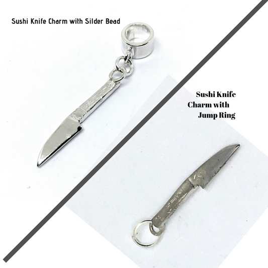 sterling sushi knife charm or pendant in two styles
